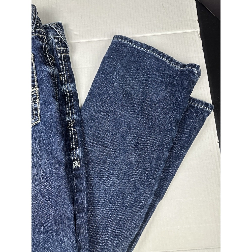 Ariat Jeans Mens 32x34 Blue M4 Relaxed Boot Cut Western Cowboy Heavy Stitching - Picture 3 of 9